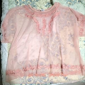 Light pink sheer over shirt
